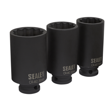 Impact Hub Nut Socket Set 3pc 12-Point (1/2"Sq Drive)