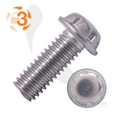Flange Head Stainless Steel System Zero® Machine Screw