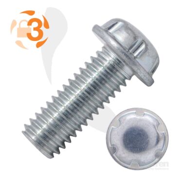 Flange Head Zinc Plated System Zero® Machine Screw