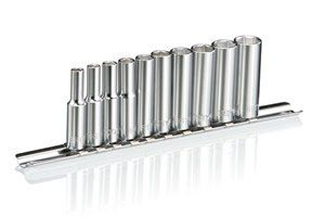 10 Piece 1/4" Square Drive Deep Metric Socket Set
