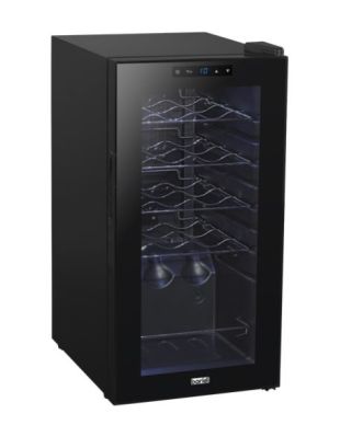 Baridi 15 Bottle Wine Fridge with Digital Touchscreen Controls & LED Light - Black