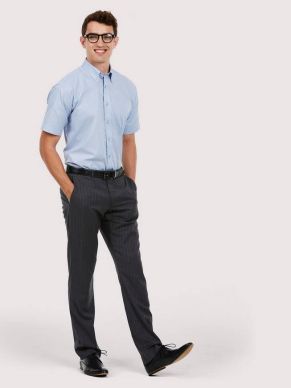 Uneek Mens Pinpoint Oxford Half Sleeve Shirt - Premium Men's Short Sleeve Professional Workwear