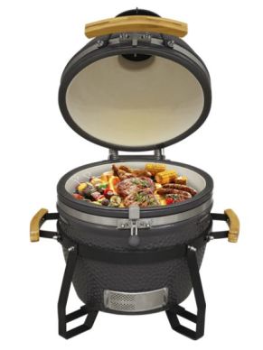 Dellonda Deluxe Kamado BBQ Grill, Oven, Smoker, Ceramic 16"(40cm)
