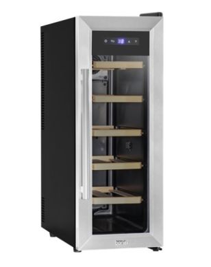 Baridi 12 Bottle Wine Cooler with Digital Touchscreen Controls & LED Light, Stainless Steel