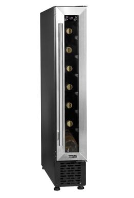 Baridi 7 Bottle 15cm Slim Wine Cooler with Digital Touchscreen Controls, Stainless Steel