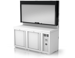 Manual Roller Shutter Cabinet - Two and a Half Modules with Perforated ...