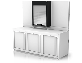 Manual Roller Shutter Cabinet One Module with Perforated Back Panel for ...