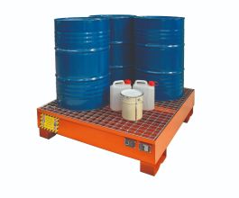 Metal Containment 4 Drum Painted Steel Spill Containment Pallet