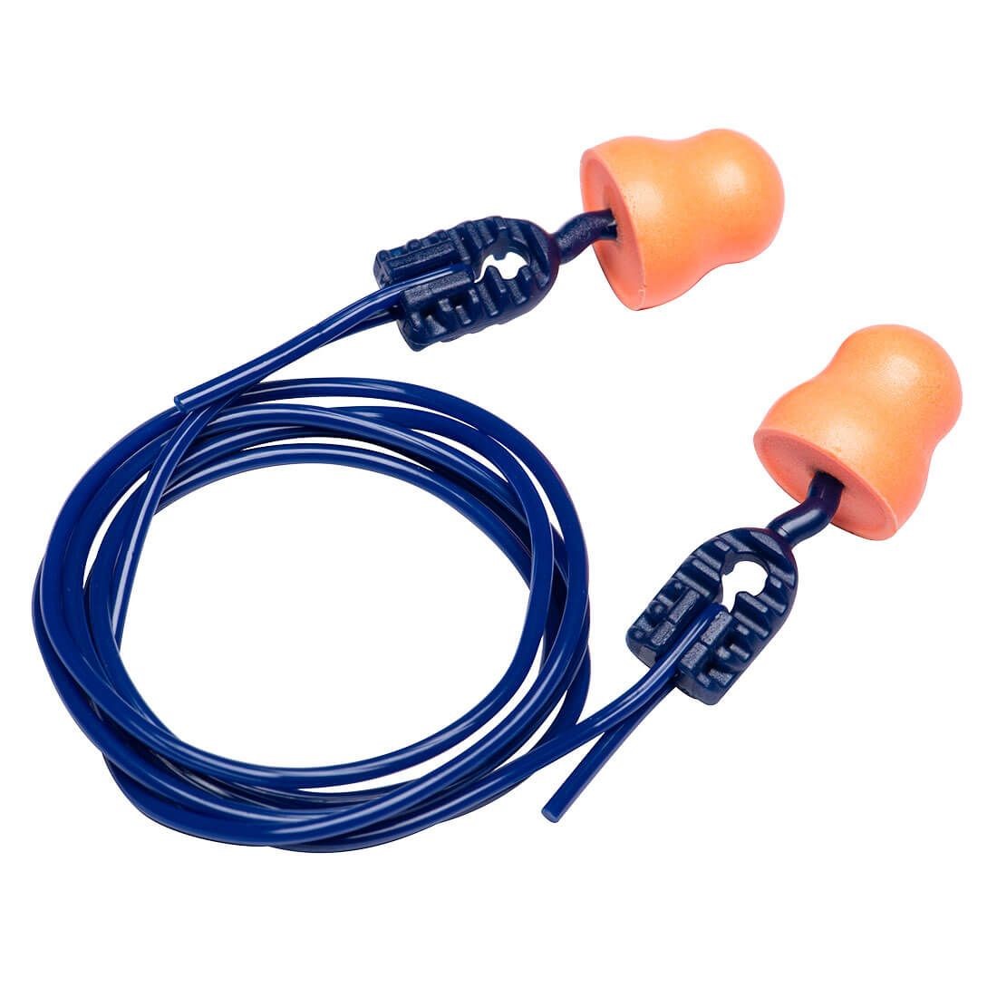 Portwest EP04 Easy Fit PU Ear Plugs | Corded Hearing Protection for Workplace Safety (200 Pairs)