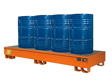 Inline 4-Drum Spill Containment Pallets